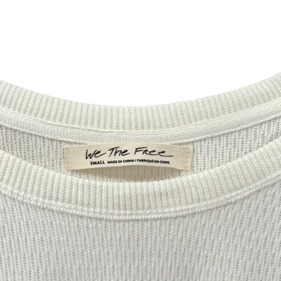 Free People Rainbow Dreams Pullover thermal Knit Top S white multi oversized - Picture 5 of 11